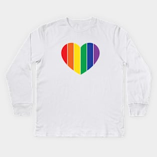 PRIDE Rainbow Heart Kids Long Sleeve T-Shirt